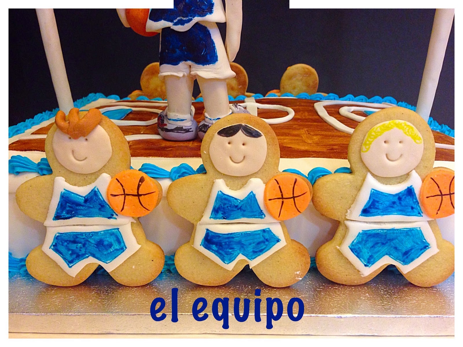 LAS ELABORACIONES DE ROSA: TARTA CANCHA DE BALONCESTO PARA JAVIER