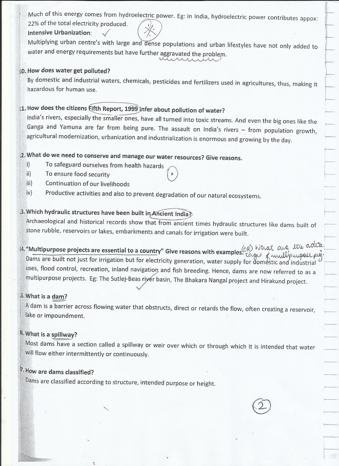 Class 10th Notes Water Resources Complete Notes