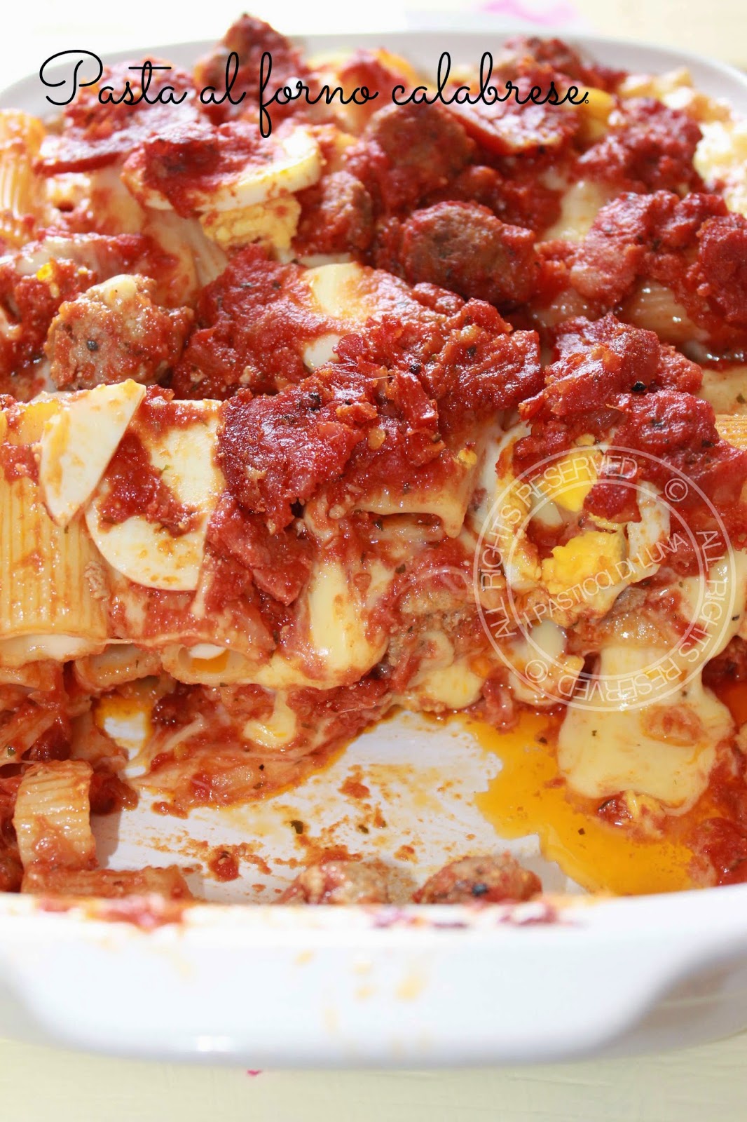 I Pasticci di Luna Ricetta Pasta al forno calabrese con polpettine e