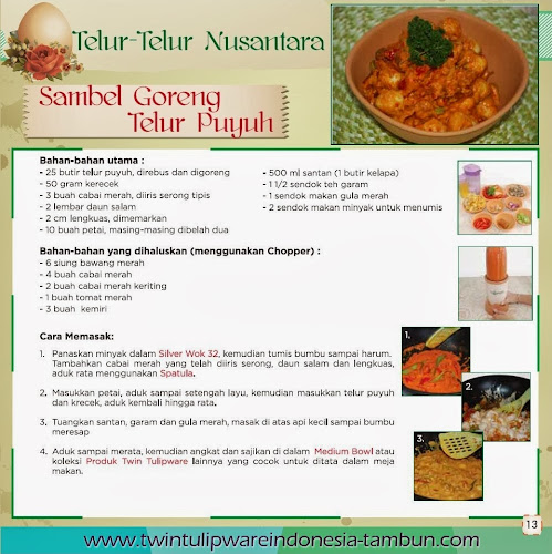 Chefs "Corner" : Sambel Goreng Telur Puyuh | Maret - April 2014
