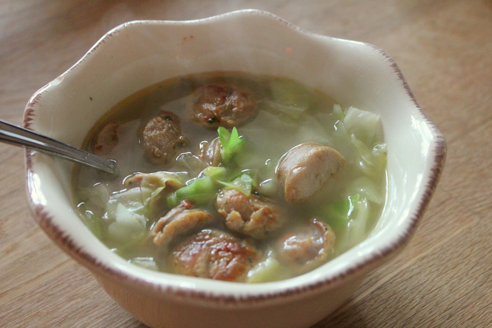 Bentobloggy Spicy Chicken Sausage & Cabbage Soup