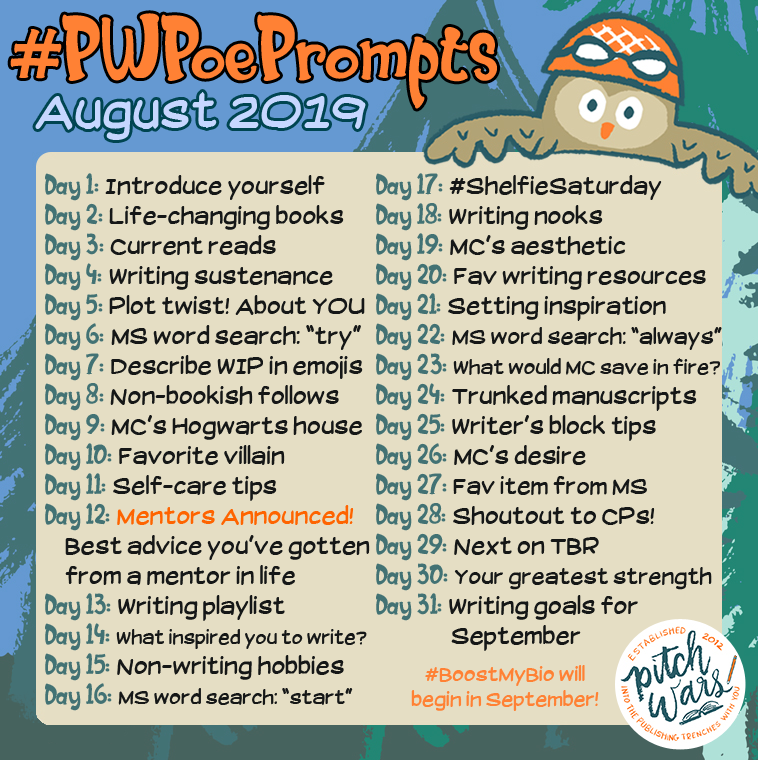 #PWPoePrompt 2019 Prompts!