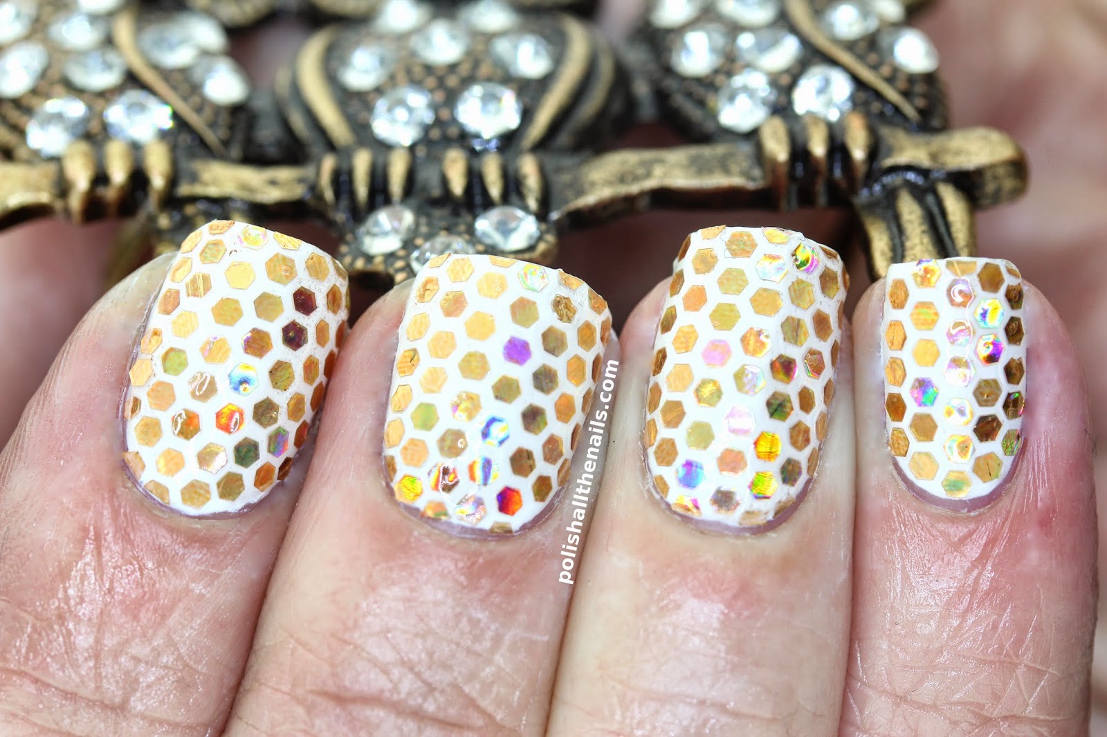 White and Gold Glitter Nails! – NailArtUS Nail art designs gallery