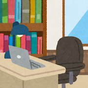 書斎のイラスト(室内風景)
