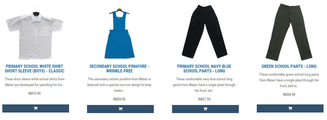 Baju Sekolah Bebas Kedut Dengan Harga