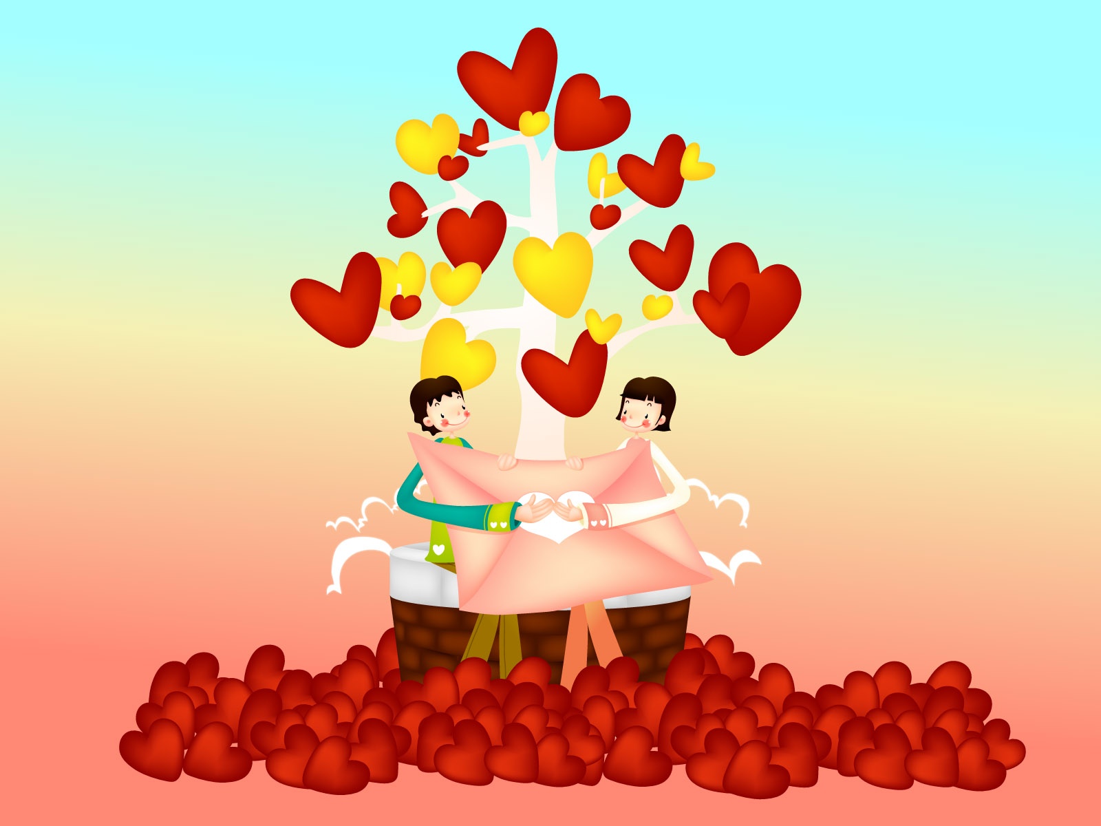 Celebrating Valentines Day Lovely Wallpaper