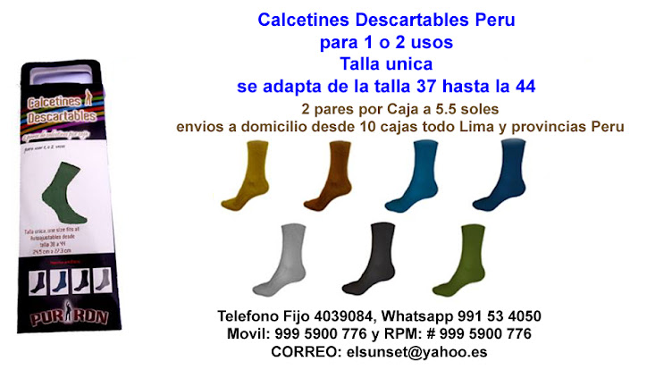 Calcetines descartables, deshechables Peru