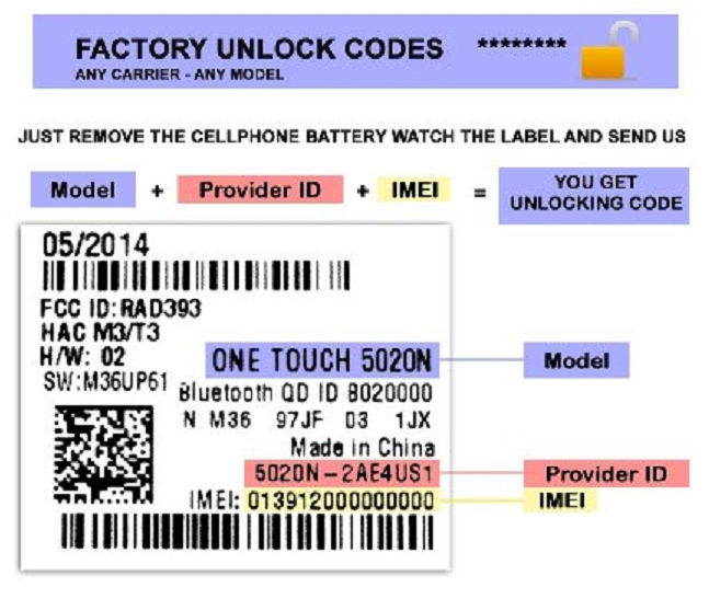 Factory Unlock Codes