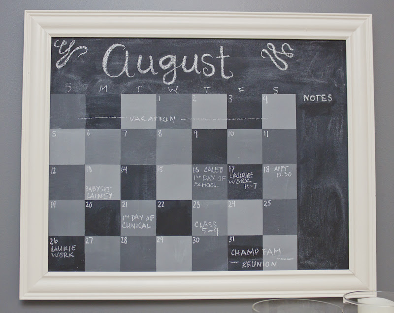 Fresh Picked {diy} chalkboard calendar