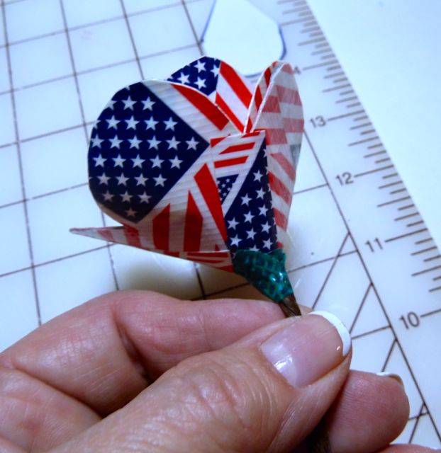 Make it easy crafts Patriotic duct tape long stem rose