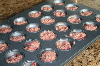 Cranberry sauce muffins before baking