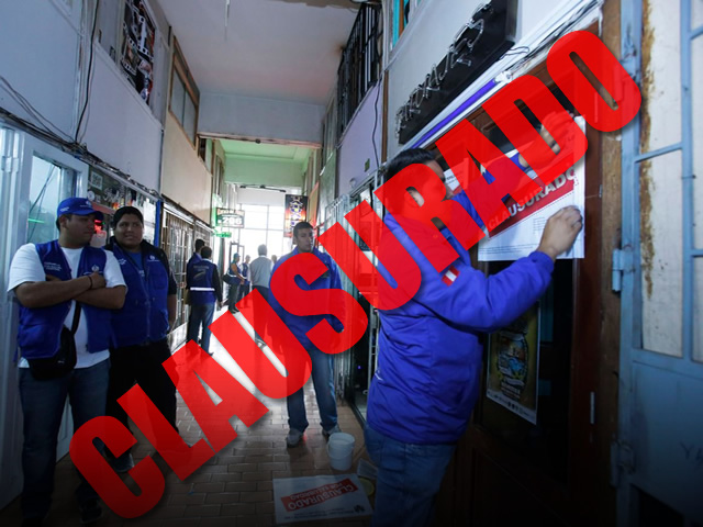 MUNICIPALIDAD DE LIMA CLAUSURADO LIMA