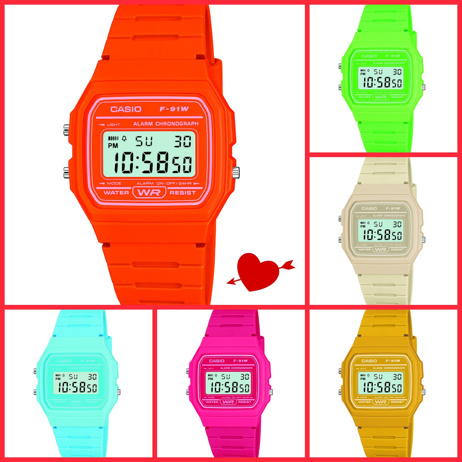 montre casio en couleur montre casio en couleur