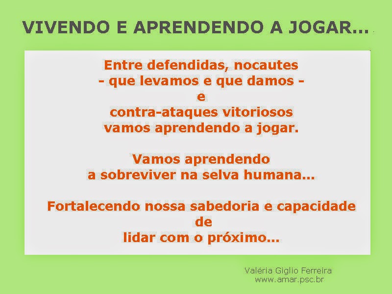 Vivendo e aprendendo a jogar...