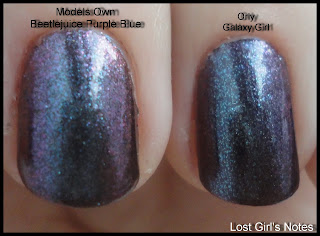 beetlejuice purple blue duochrome and cosmic fx orly galaxy girl comaprison