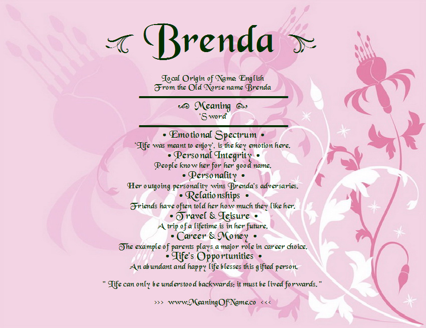 Brenda Meaning of Name