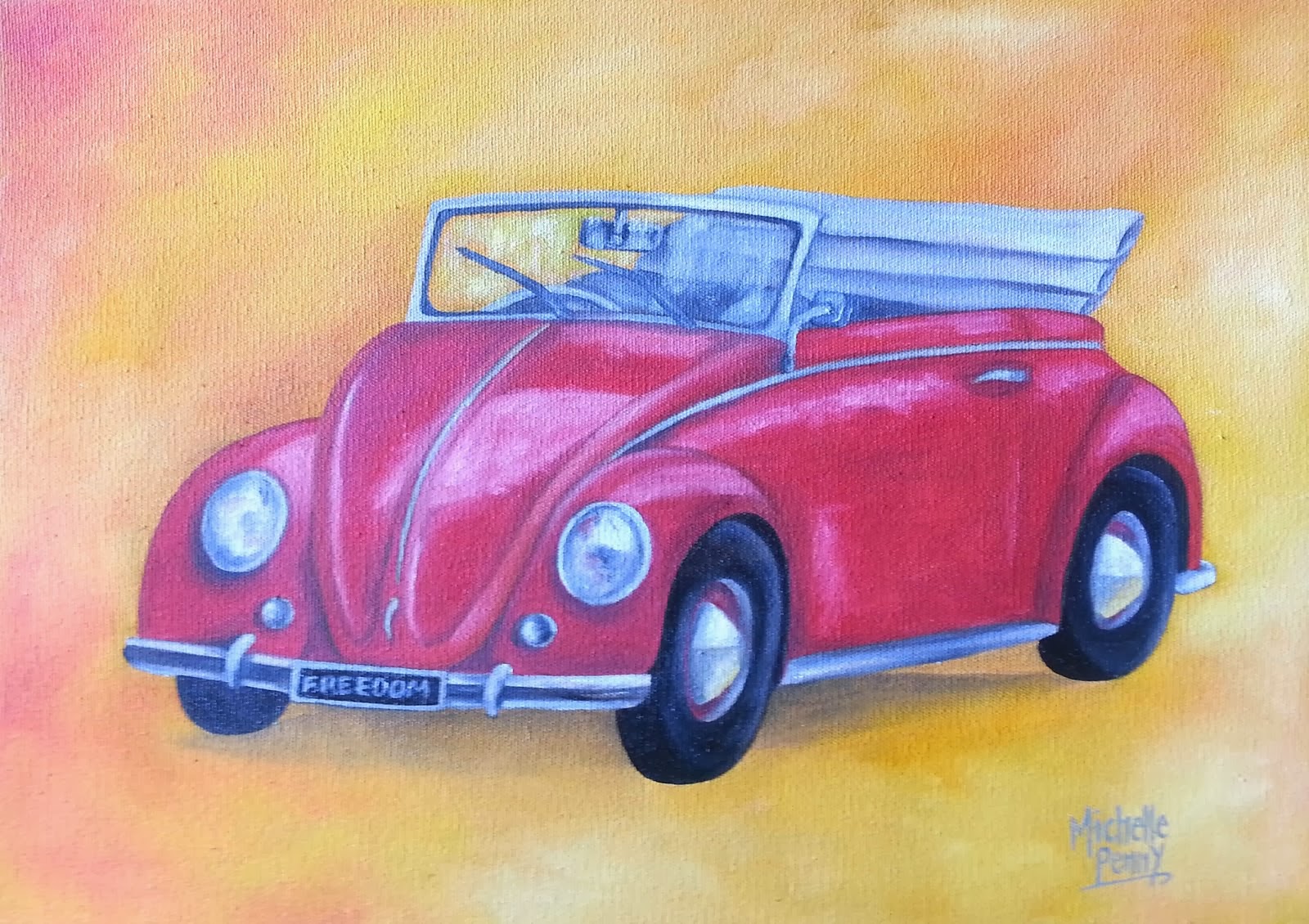 Red beetle with top down