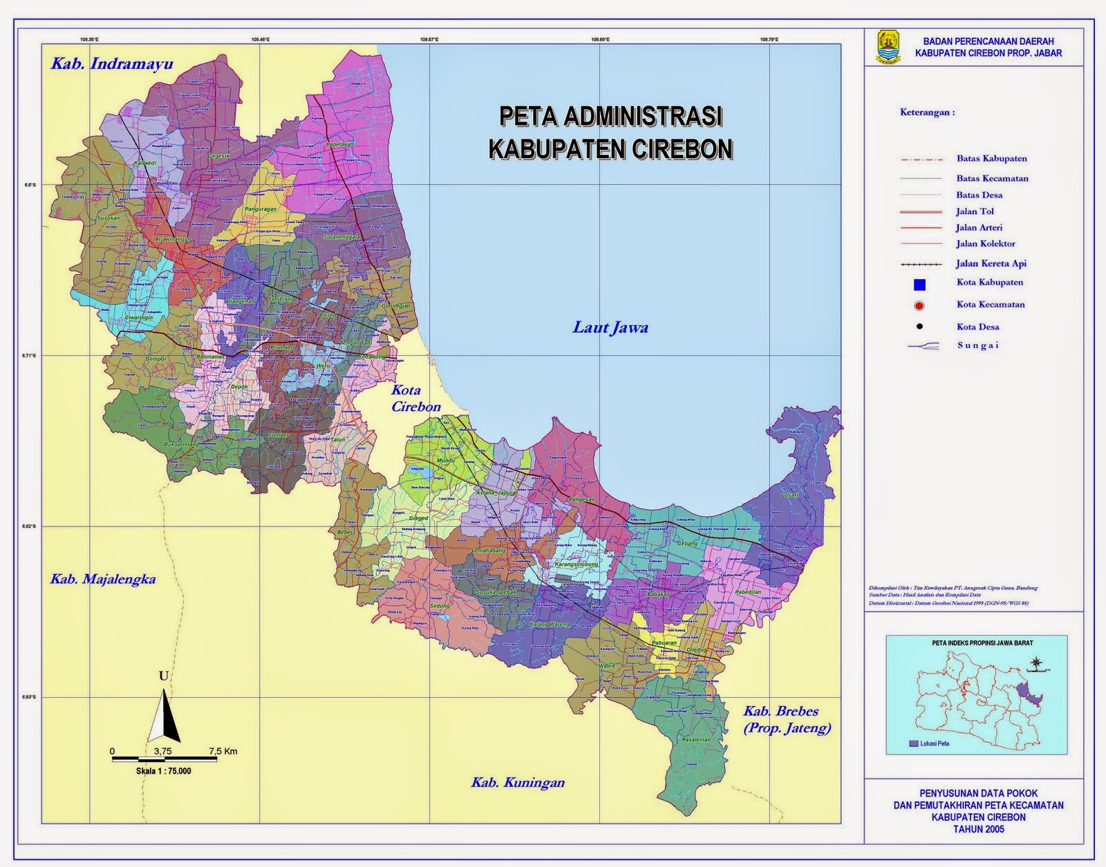 Pustaka Arief: Peta Kota dan Kabupaten Cirebon beserta 45 kecamatan