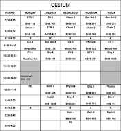 Class Schedule!