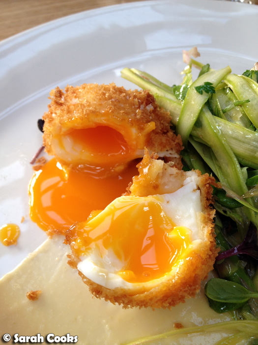 Sarah Cooks Featured Dish Panko crumbed poached eggs, Goldilocks