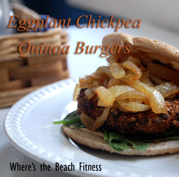 Eggplant Chickpea Quinoa Burgers