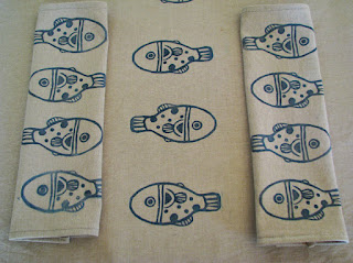  hand printed table runners