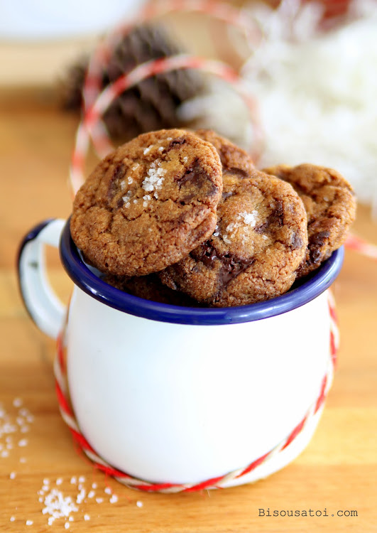 Bittersweet Chocolate Chip Cookies with Sea Salt Bisous À Toi