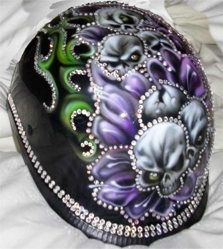 Elegant Pearl and Crystal Tiara Motorcycle Helmet Motorcycle Helmets