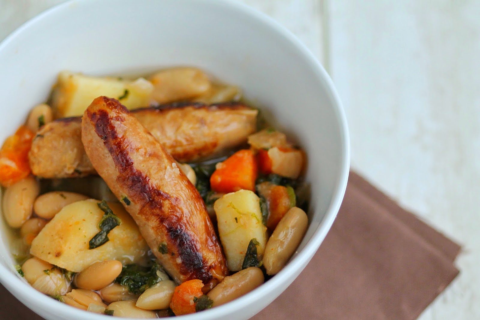 Good Food, Shared Slow Cooker Sausage and Bean Casserole