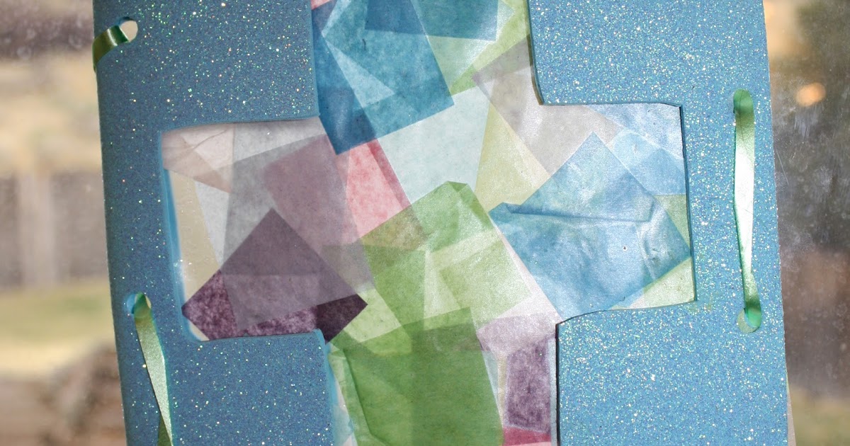 The Created Home Stained Glass Tissue Paper Cross