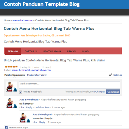 Cara Membuat Kolom Komentar Facebook di Blog