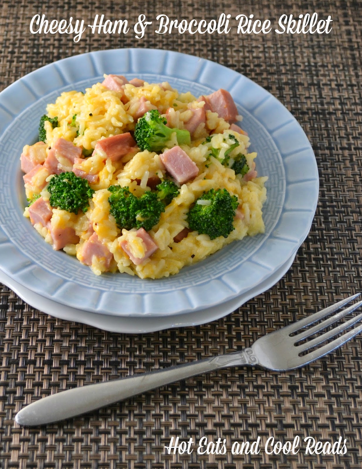 Hot Eats and Cool Reads Cheesy Ham and Broccoli Rice Skillet Recipe
