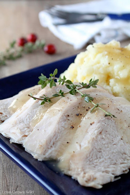 Slow Cooker Butter and Herb Turkey Breast - the easy, fool-proof way to cook the perfect turkey!