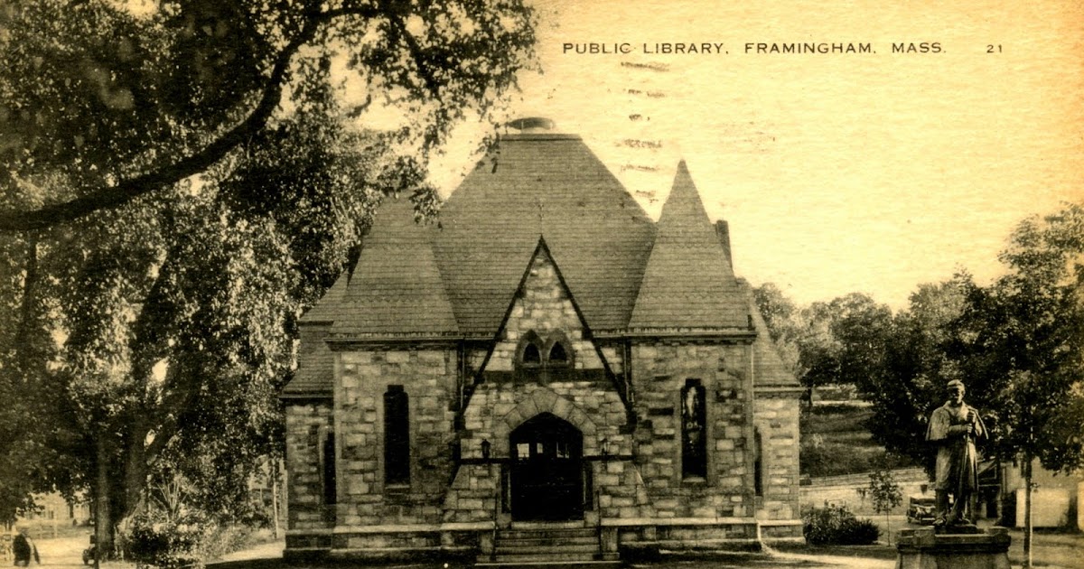 Library Postcards 1941 Public Library, Framingham, Massachusetts