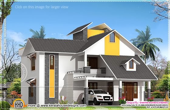 Modern sloping roof home