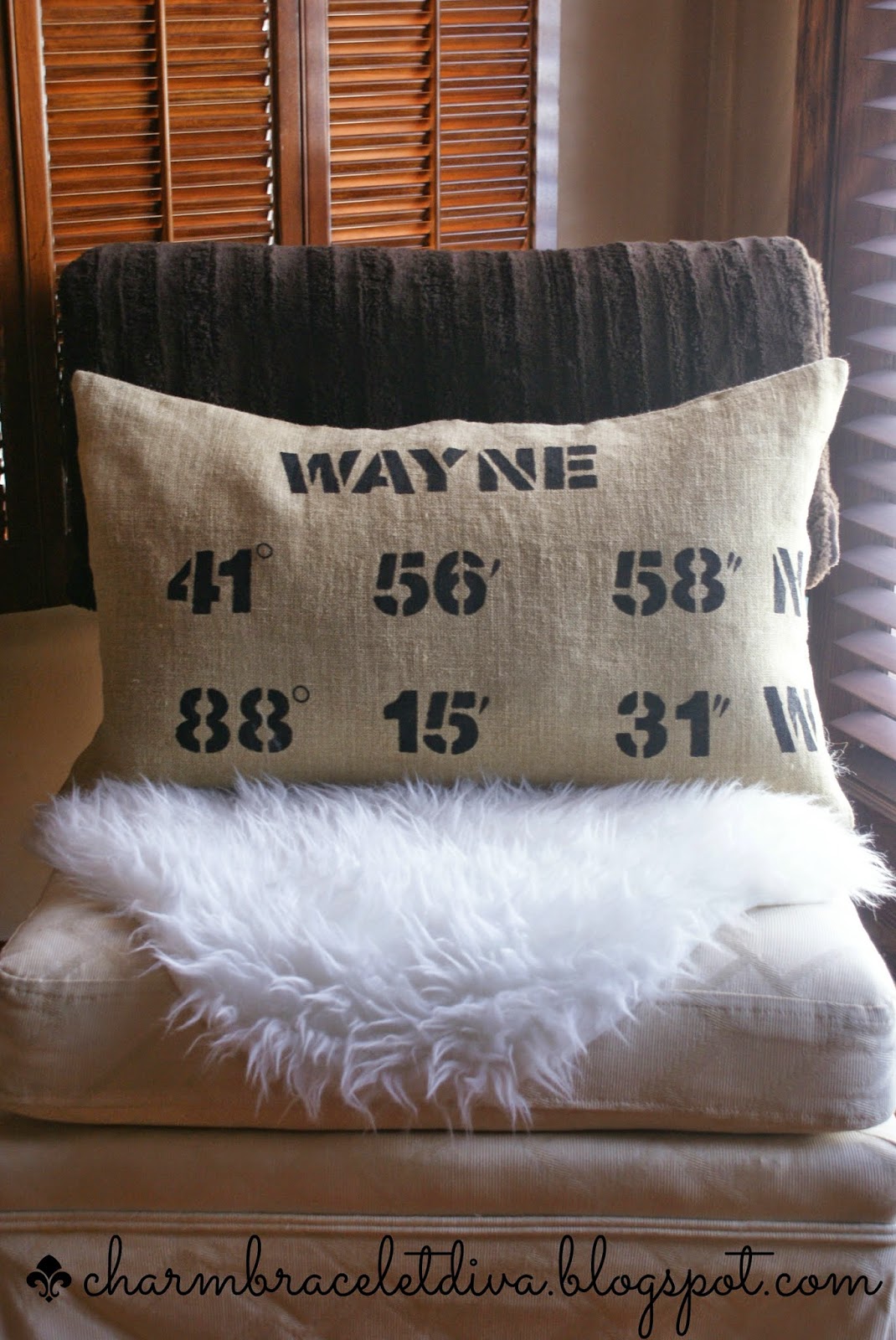 Our Hopeful Home How to Make a Map Coordinates Pillow Ikea Pillow Hack