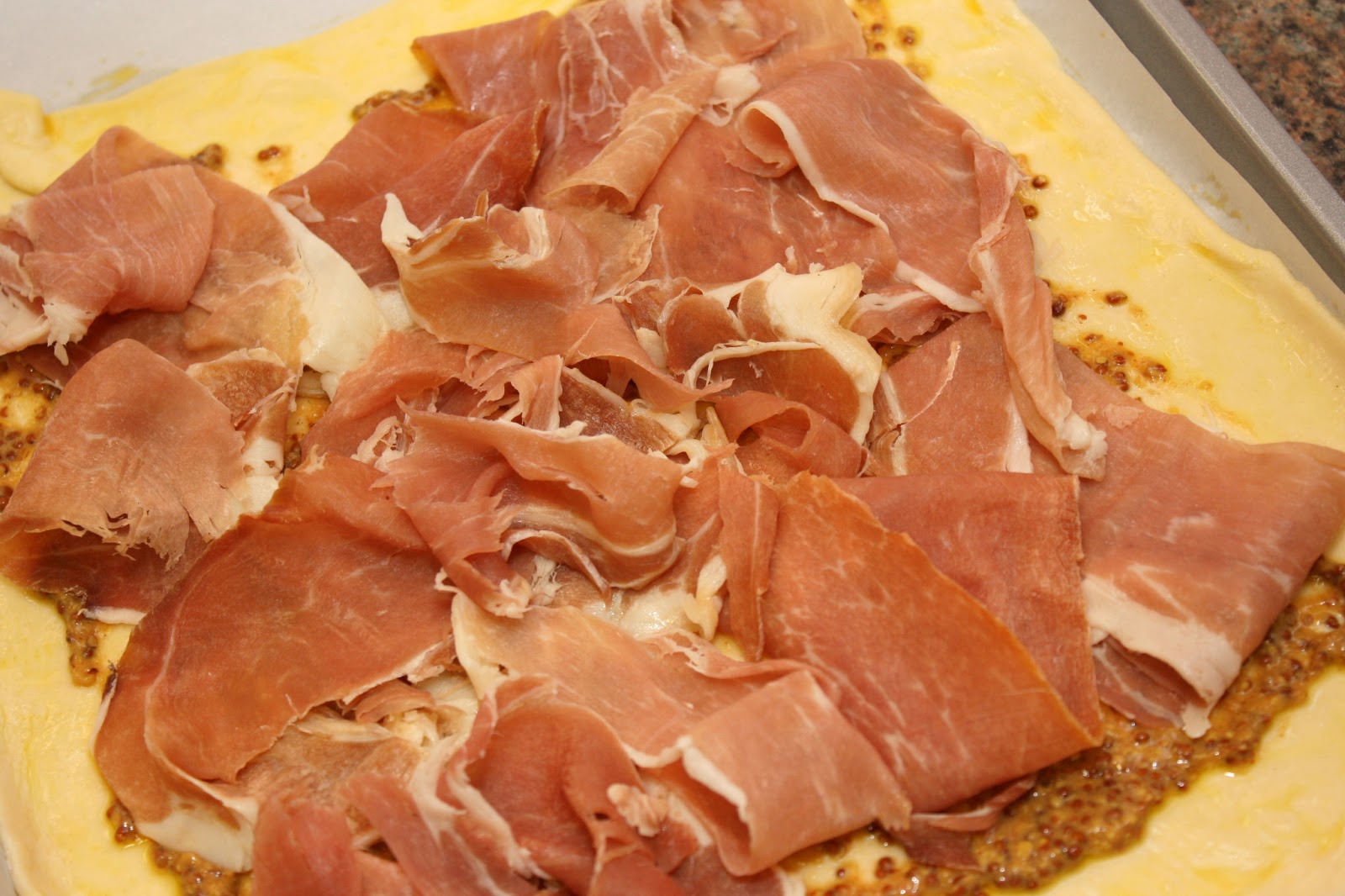 The Bitchin' Kitchin' Prosciutto, Smoked Gouda, and Balsamic Onion