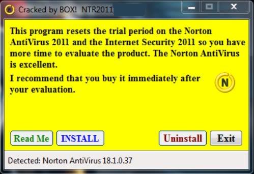 Norton Internet Security Trial Reset