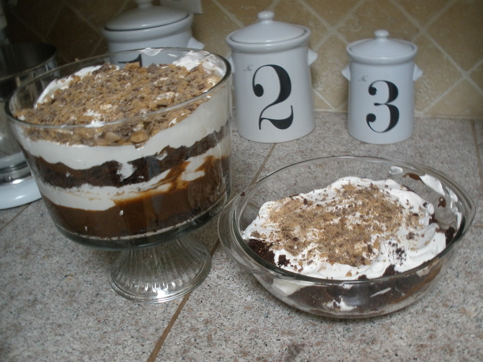 just showing up Chocolate Kahlua Trifle
