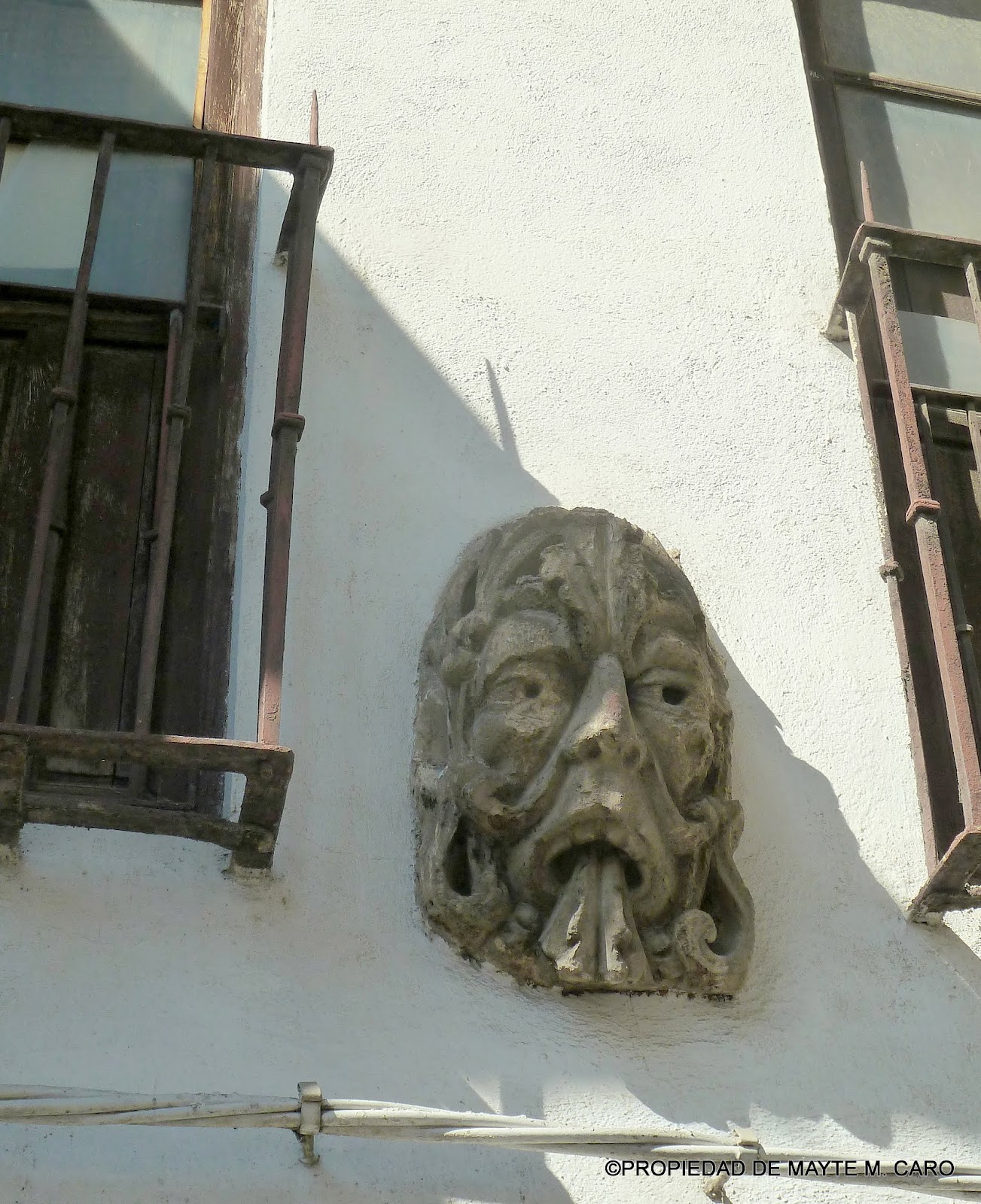 HACES DE COLORES A LA CASA DE LOS MASCARONES EN LA CALLE PAGES, EN