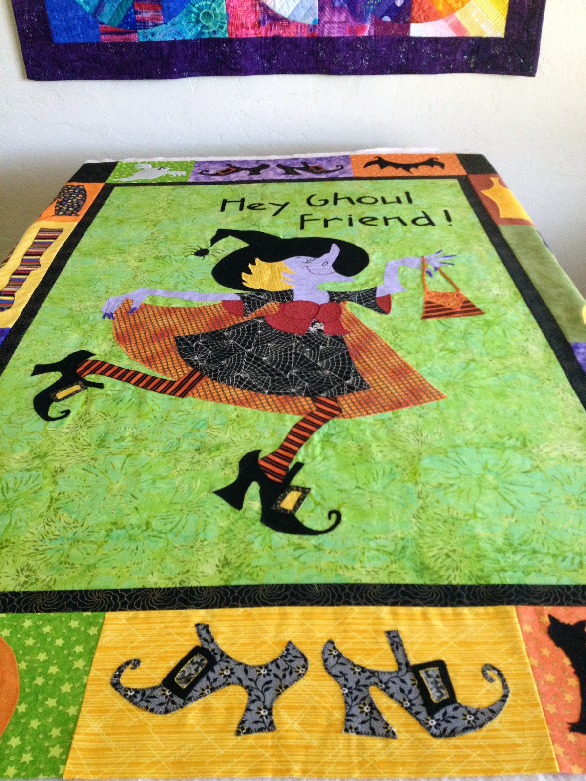 Worth Pinning Hey Ghoul Friend Halloween Witch Quilt