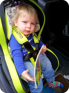 little monster, cosatto car seat, 14 month old in stage 1 car seat