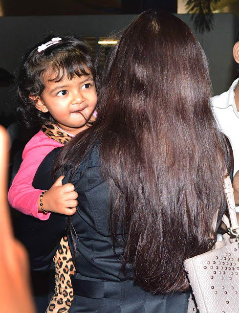 Aishwarya, Aaradhya and Abhishek snapped arriving at the airport images