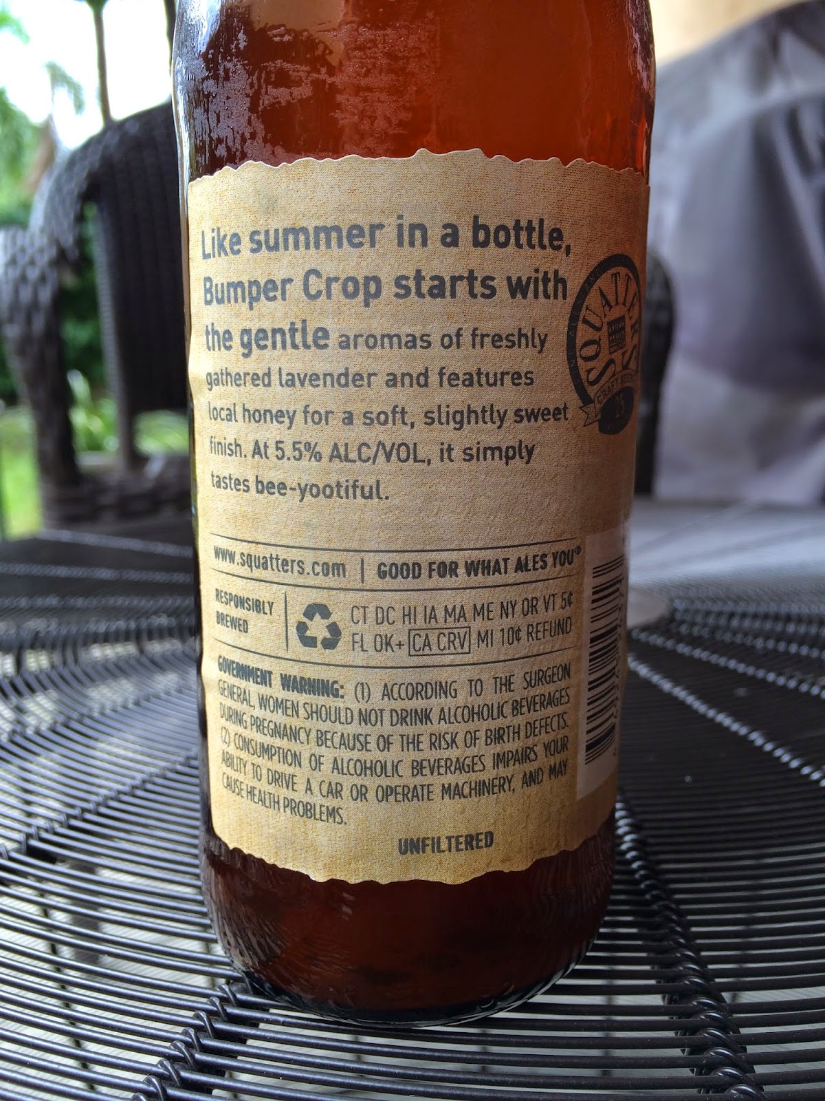 Daily Beer Review: Squatters Bumper Crop Honey Ale