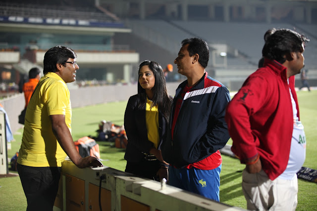 Manoj Bhawuk at JSCA International Cricket Stadium Ranchi during CCL 2013, Veer Marathi vs Bhojpuri Dabanggs Match