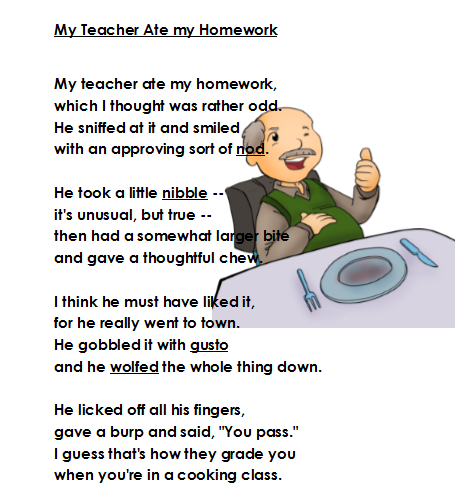 My teacher ate my homework pdf picture