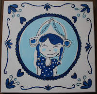 Schilderij Blond Amsterdam Delftsblauw Schilderij Blond Amsterdam Delftsblauw