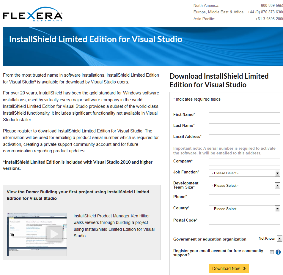 Descargar e Instalar InstallShield Limited Edition For Visual Studio