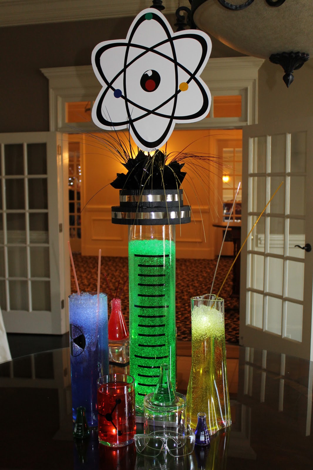 Let's Celebrate March 2013 Science lab decorations, Science party