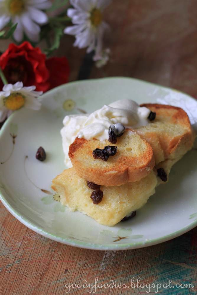 GoodyFoodies Recipe Baguette Bread and Butter Pudding